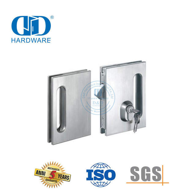 Kunci Pintu Geser Kaca Persegi Stainless Steel Kunci Pegangan Pintu Fitting-DDGL003