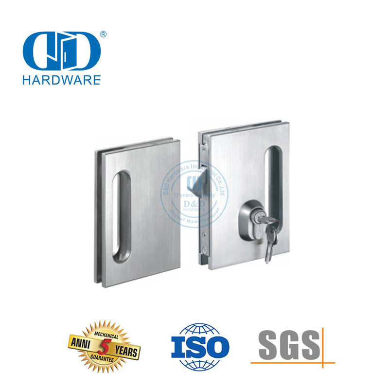 Kunci Pintu Geser Kaca Persegi Stainless Steel Kunci Pegangan Pintu Fitting-DDGL003