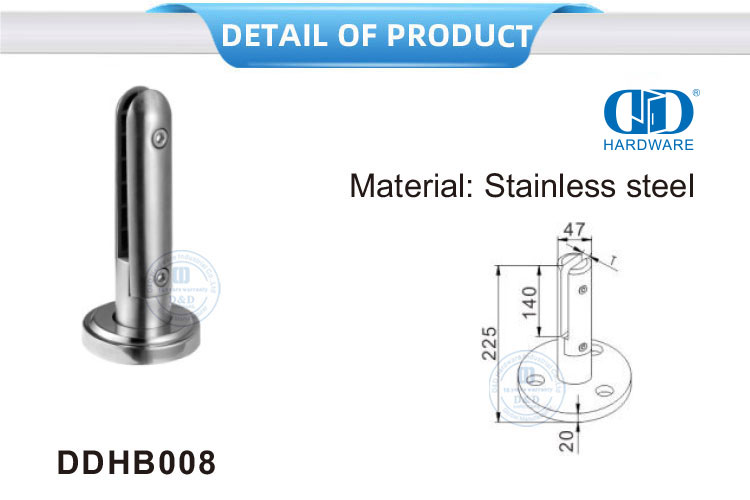 Stainless Steel Tanpa Bingkai Kaca Langkan Posting Langkan Pagar Kaca Penjepit Keran Pegangan Dinding Bracket-DDHB008