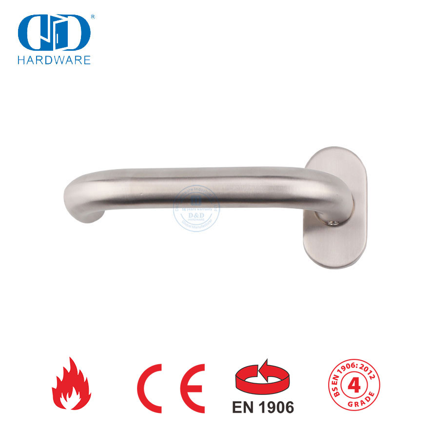 Aksesoris Pintu Eksternal Stainless Steel Elliptical Escutcheon Hollow Lever Handle-DDTH001-SSS