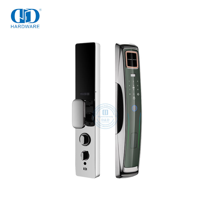 Produsen WiFi Keamanan Kartu Digital Aman Remote Control Sidik Jari Elektronik Kunci Pintu Pintar dengan Kamera dan Audio -DDEL009