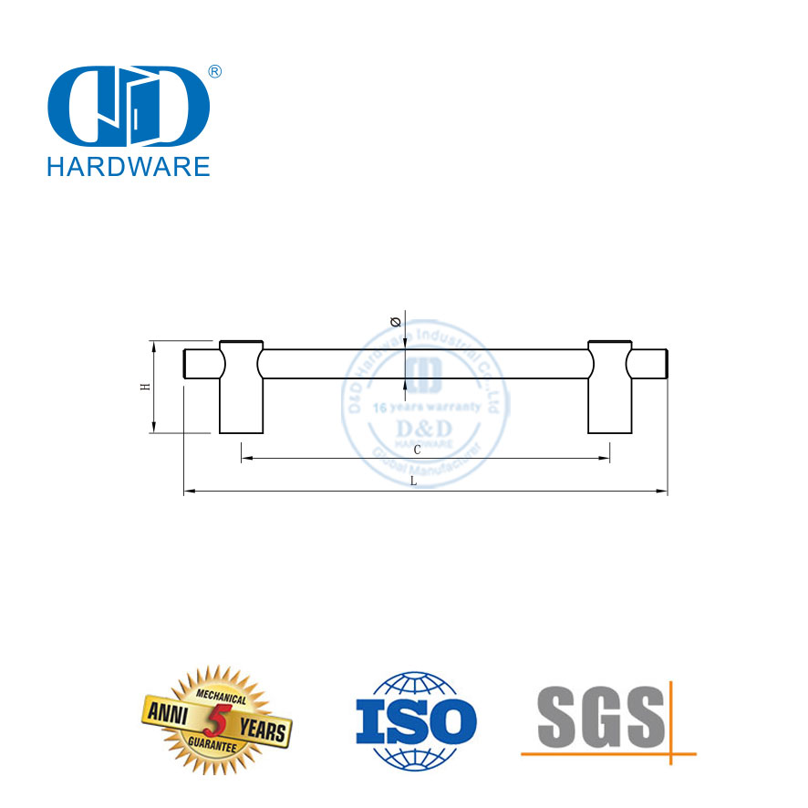 Gagang Pintu Komersial Gagang Pintu Kayu Satu Sisi Logam Kustom Gagang Pintu Geser Satu Sisi-DDFH031
