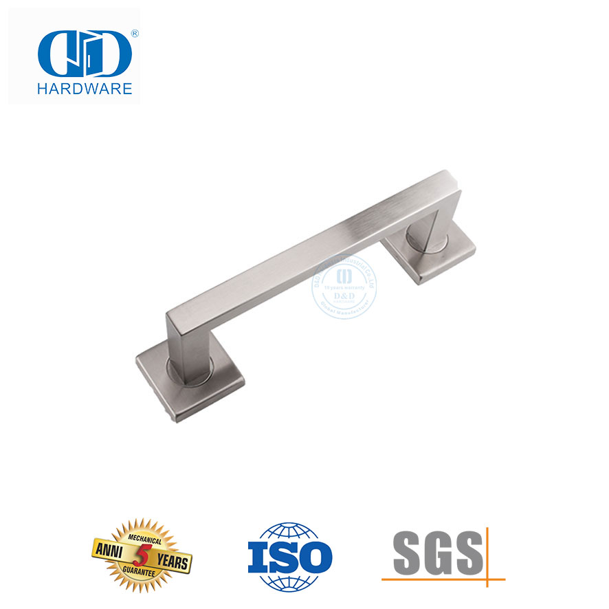 Pegangan Tarik Satu Sisi Dorong Persegi Stainless Steel Finish Satin untuk Pintu Logam Kaca Komersial-DDPH035