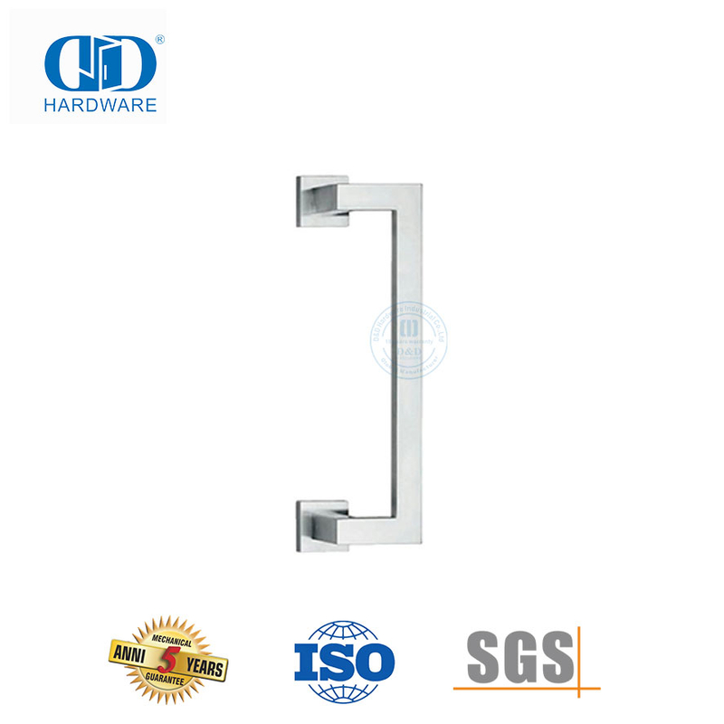 Gagang Pintu Tarik Dan Dorong 304 Stainless Steel Satu Sisi Persegi untuk Pintu Kaca Kantor-DDPH036
