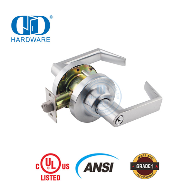 Tubular ANSI Kelas 1 Keamanan Tinggi Lubang Kunci Pembukaan Halus Kunci Dapat Dikunci untuk Pintu Interior Komersial Lockset-DDLK009