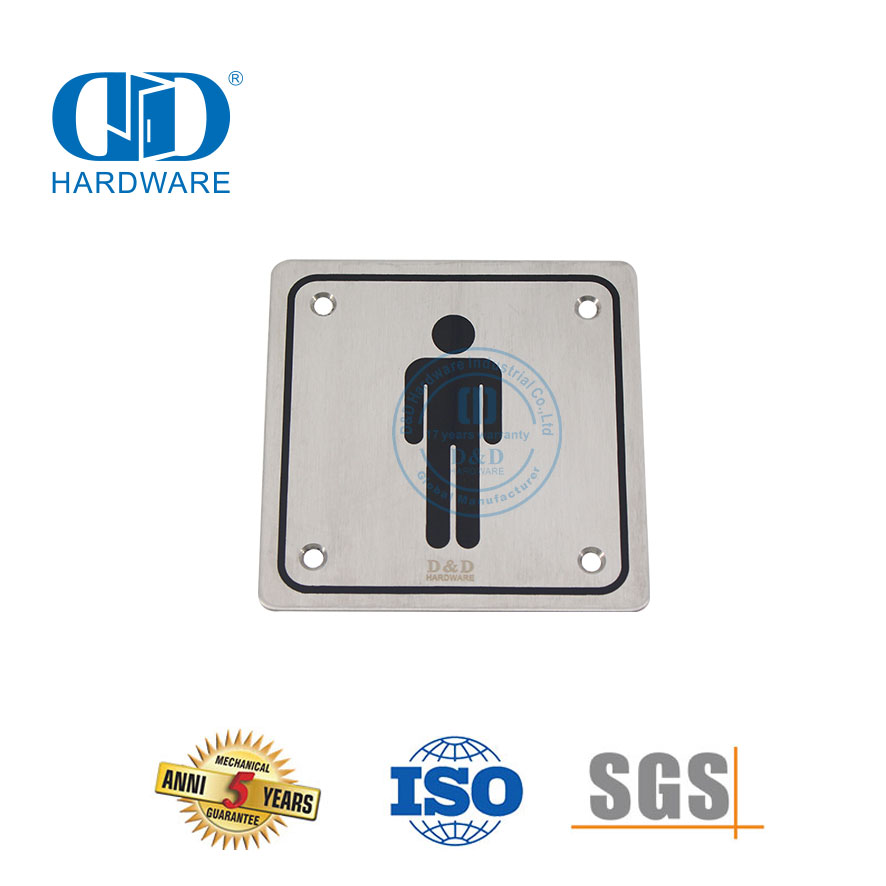 Pelat Tanda Papan Gantung Tanda Tangan Api Baja Tahan Karat Pelat Tanda Toilet Kamar Mandi Pria-DDSP001