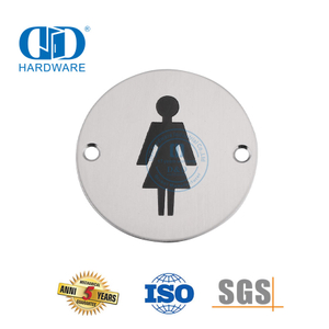 Simbol Tanda Kamar Mandi Baja Tahan Karat Pelat Tanda Wanita Kamar Mandi Pelat Tanda Pintu Toilet Kamar Mandi-DDSP002