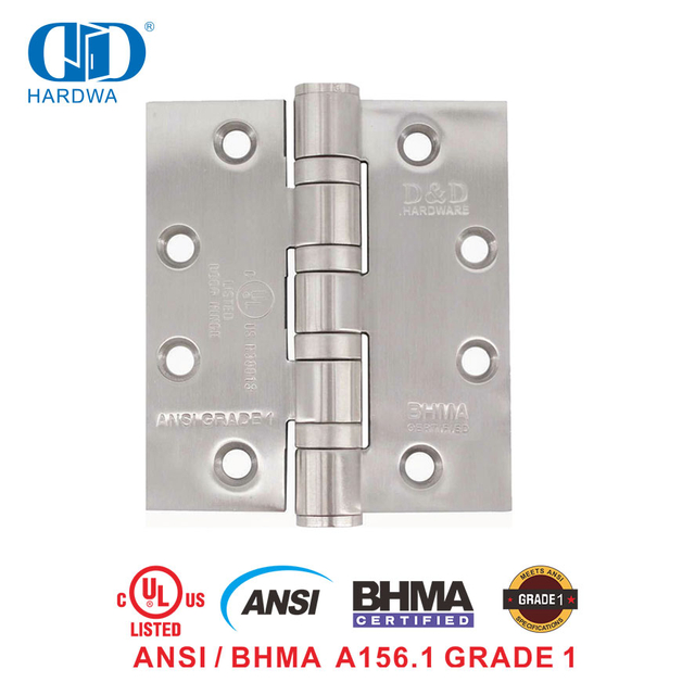 Sertifikat BHMA UL Engsel Pintu Interior Komersial Perangkat Keras Furnitur Tugas Berat Baja Tahan Karat Nilai Api -DDSS001-ANSI-1-5x4.5x4.8mm