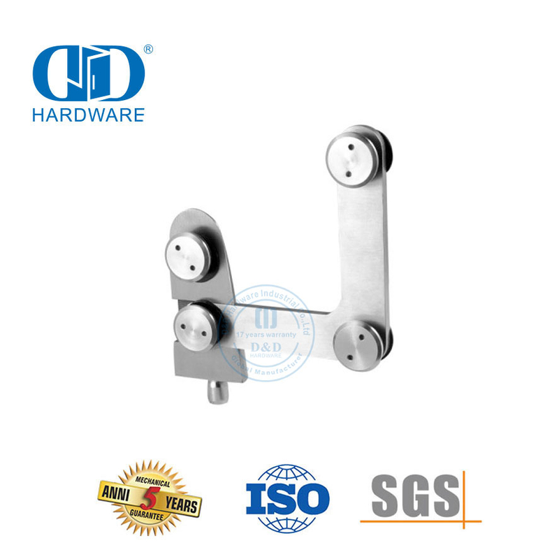 Kaca Stainless Steel Dipasang Konektor Kaca Fitting Panel Samping Piovt Glass Hardware-DDGP010