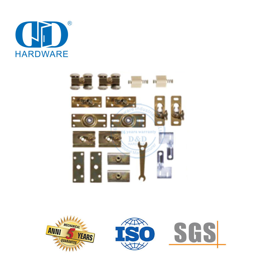 Kit Pintu Lipat Dua Geser Baja Tahan Karat Kualitas Tinggi Sistem Pintu Perangkat Keras Bypass Pintu Gudang Hardware-DDBD071