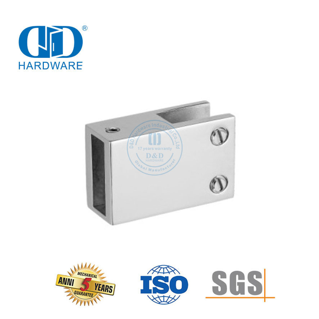 Partisi Bilik Mandi Stainless Steel Panel Mandi Kaca Tanpa Bingkai Mendukung Konektor Bar-DDSC012