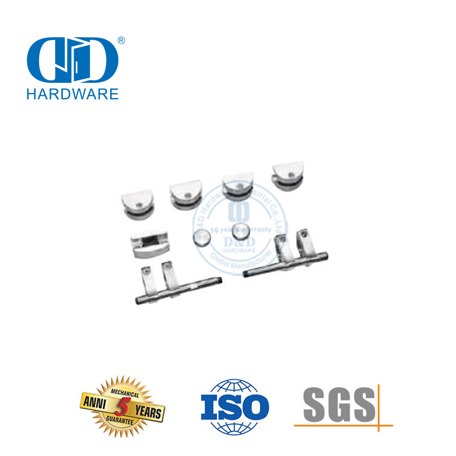 Kit Pintu Ganda Kabinet Rumah Baja Tahan Karat Aksesori Pintu Perangkat Keras Pintu Gudang Kaca Geser-DDBD047