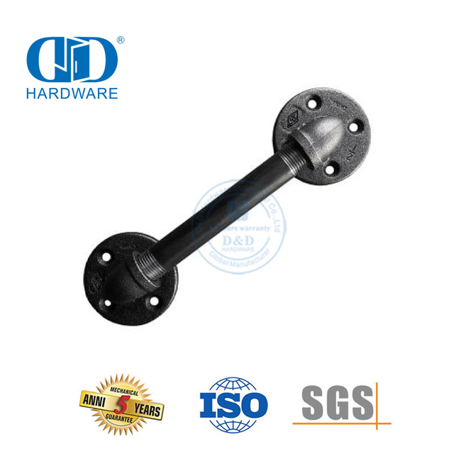 Pegangan Tarik Pintu Gudang Pipa Stainless Steel Pegangan Pegangan Industri Pedesaan Hitam untuk Perangkat Keras Konstruksi Tangga-DDBD114