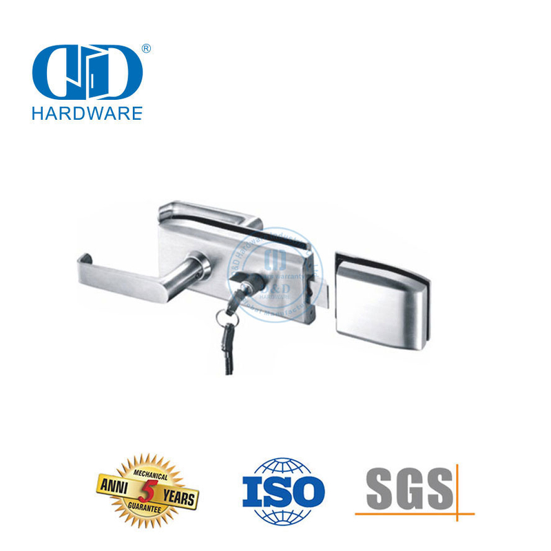 Keamanan Tinggi Stainless Steel Kaca Fitting Patch Perangkat Keras Pintu Lockset Handle Lock Untuk Kantor Sekolah-DDGL002