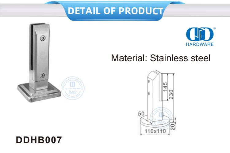 Stainless Steel Tangga Rai Bagian Kaca Pagar Langkan Fitting Penjepit Keran Kaca Penjepit Bracket-DDHB007