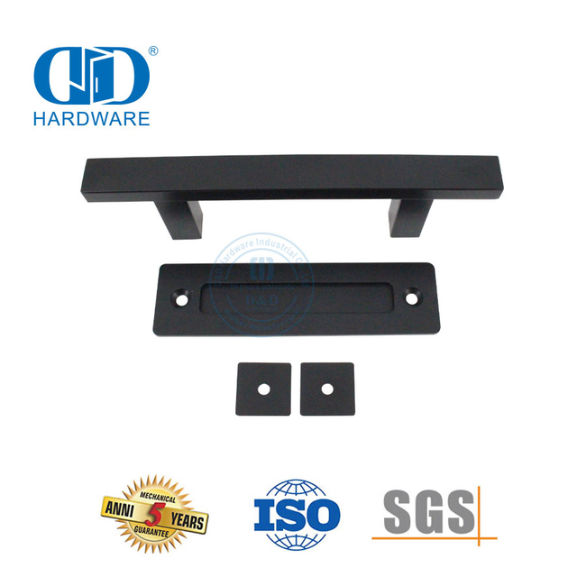 Produsen Cina Stainless Steel Matt Black Kitchen Sliding Barn Door Handle Set Pegangan Pintu Dua Sisi-DDBD103 Hitam