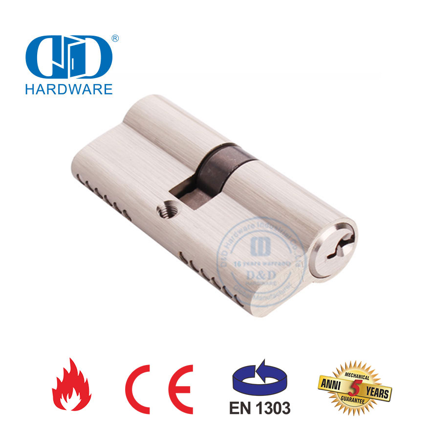 EN 1303 Satin Nikel Selesai Kuningan Standar Euro Perangkat Keras Tahan Lama Pintu Komersial Cylinder-DDLC003-70mm-SN