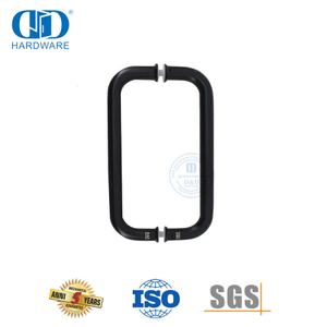 Route Solid Steel Round Pull Dan Flush Glass Door Pull Handle untuk Pintu Kaca-DDPH007-A-MB