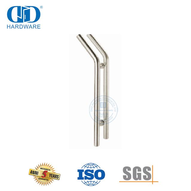 Aksesori Perangkat Keras Kamar Mandi Gagang Tarik Pasangan Tabung Stainless Steel untuk Pintu Kaca-DDPH009