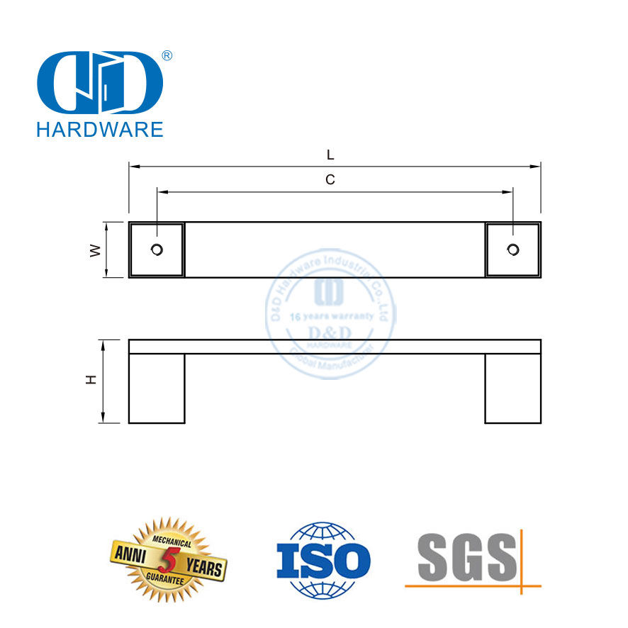 Gagang Pintu Lemari Dapur Stainless Steel Kualitas Tinggi Gagang Furnitur-DDFH038
