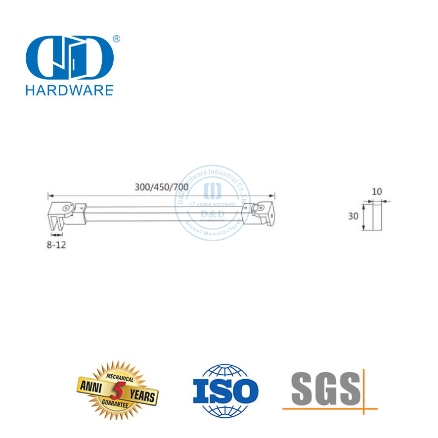 Stainless Steel Komersial Sistem Bilik Mandi Kaca Aksesoris Pintu Panel Pembagi Mandi-DDSC007