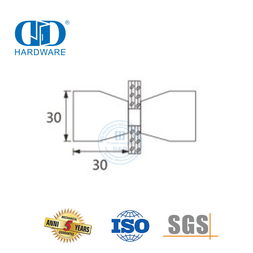 Kenop Bilik Mandi Baja Tahan Karat Kenop Pegangan Dua Sisi Kuningan Pegangan Pintu Kamar Mandi Tanpa Bingkai Knobs-DDSK003