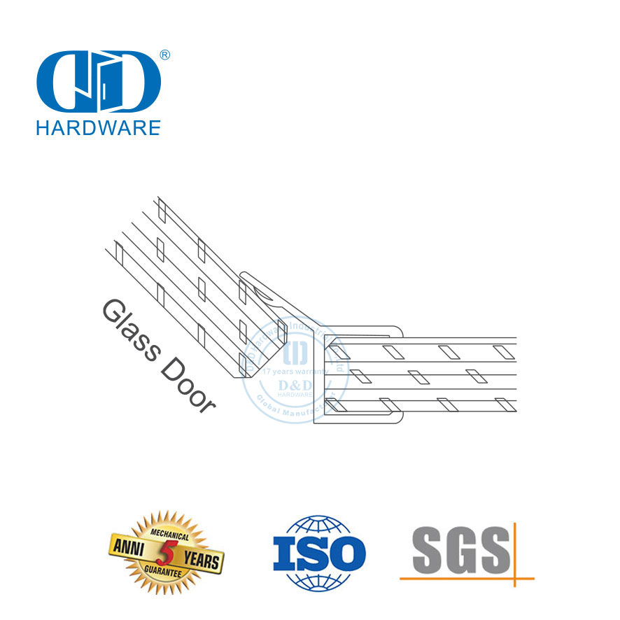 Strip Segel Pintu Kaca Karet Strip Segel Pintu Kamar Mandi Kaca Hotel PVC Tahan Air untuk 8-12mm-DDWS007