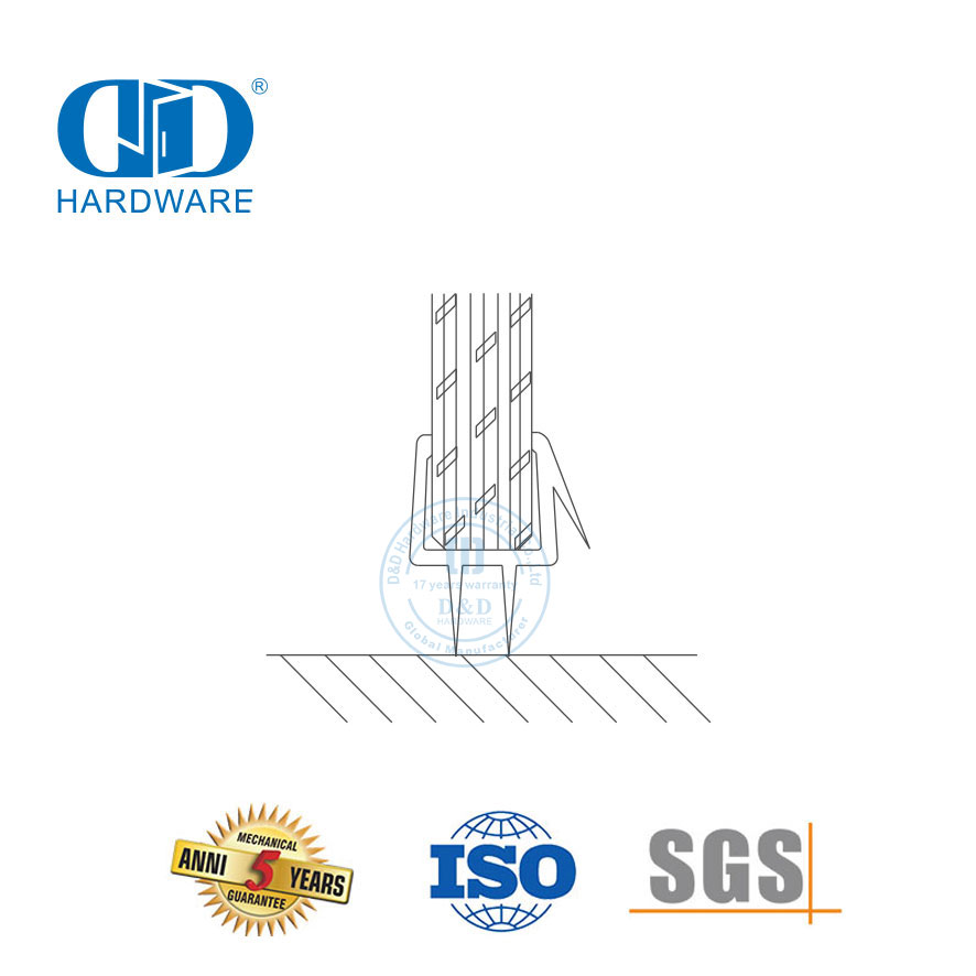 Perangkat Keras Kaca Berkualitas Tinggi Pintu Kaca PVC Segel Atas Strip Segel Karet Silikon Strip Penyegel Mandi-DDWS005