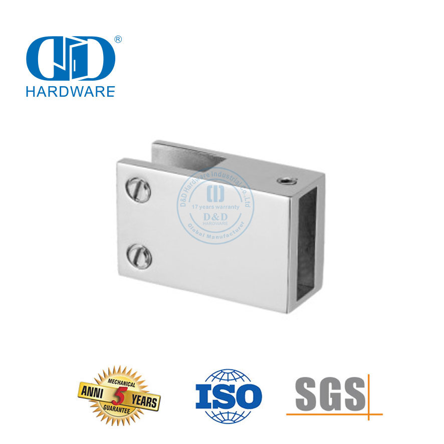 Partisi Bilik Mandi Stainless Steel Panel Mandi Kaca Tanpa Bingkai Mendukung Konektor Bar-DDSC012