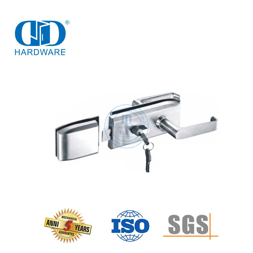 Keamanan Tinggi Stainless Steel Kaca Fitting Patch Perangkat Keras Pintu Lockset Handle Lock Untuk Kantor Sekolah-DDGL002