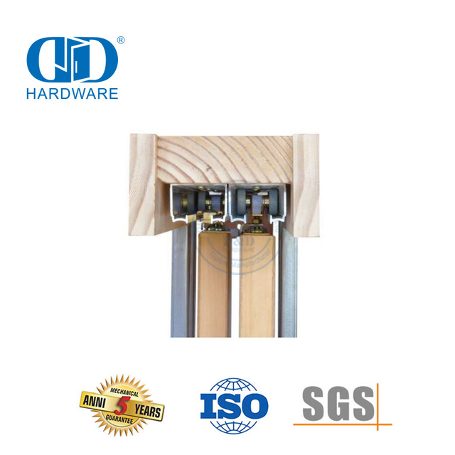 Set Perangkat Keras Baja Tahan Karat Kit Track Perangkat Keras Pintu Kayu Gudang Perangkat Keras Rangka Pintu Saku Dapat Dikunci-DDBD060