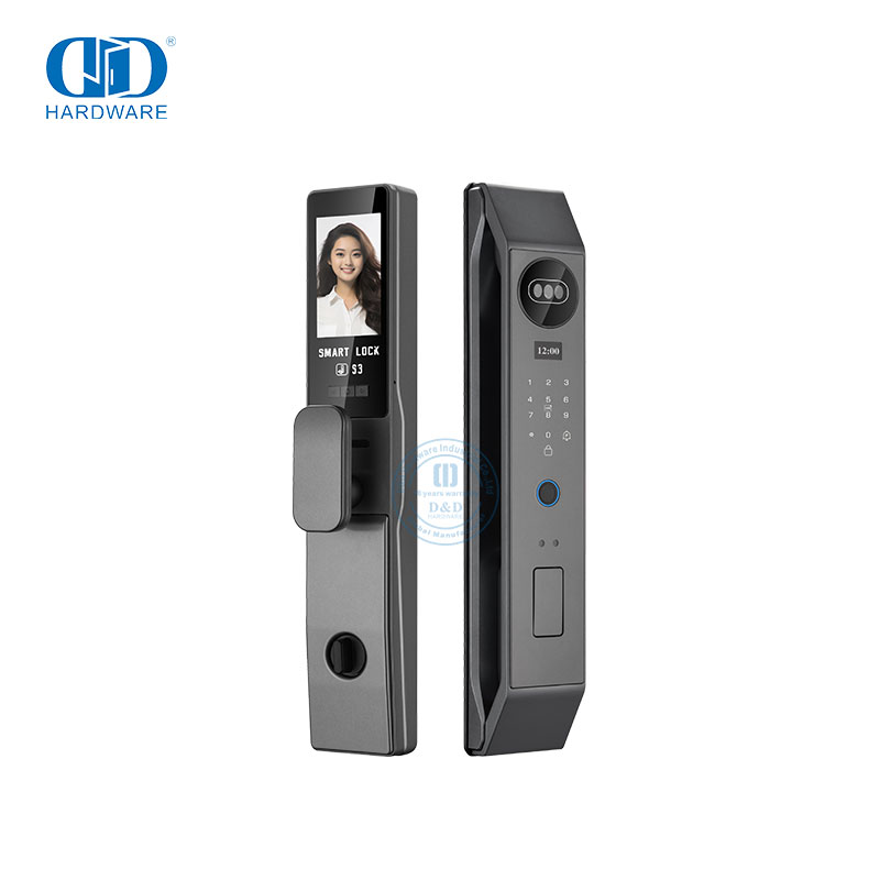 Pintu Keamanan Mata Kucing Pengenalan Kamera Rumah Kunci Cerdas Cerdas Digital Dengan Sidik Jari -DDEL006