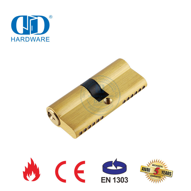 EN 1303 Satin Kuningan Standar Euro Perangkat Keras Universal Kunci Silinder Ganda-DDLC003-70mm-SB