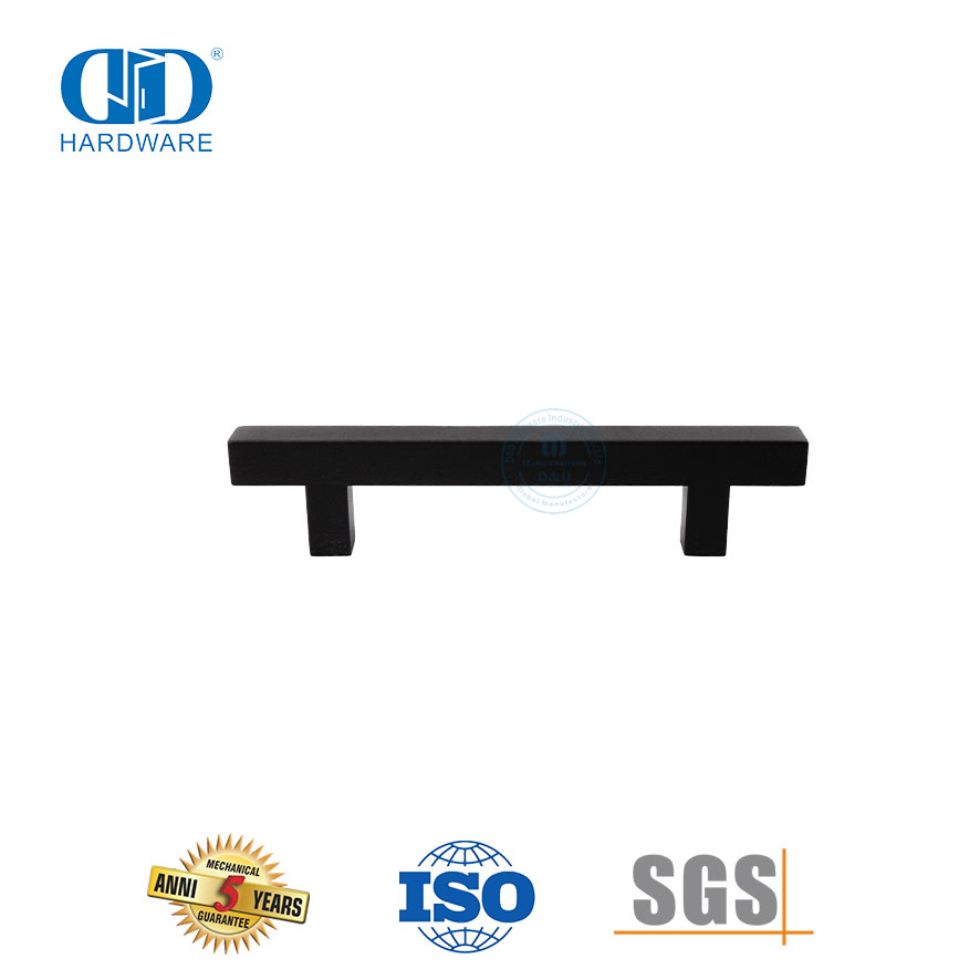 Pegangan Tarik Stainless Steel Persegi Belakang Ke Belakang untuk Pintu Kamar Mandi Tanpa Bingkai Kaca Berat-DDPH033-MB