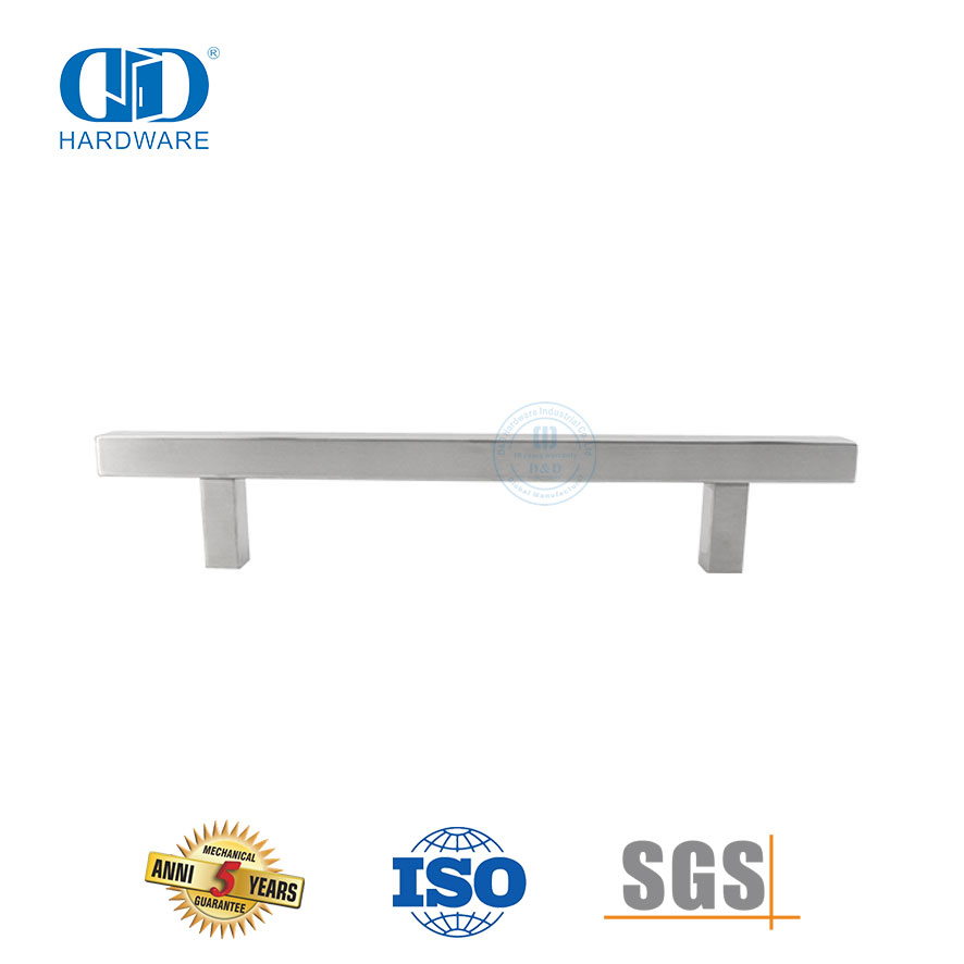 Perabotan Logam T Bar Stainless Steel Hemat Biaya Menarik Pegangan untuk Pintu Kamar Mandi Kaca-DDPH033-SSS