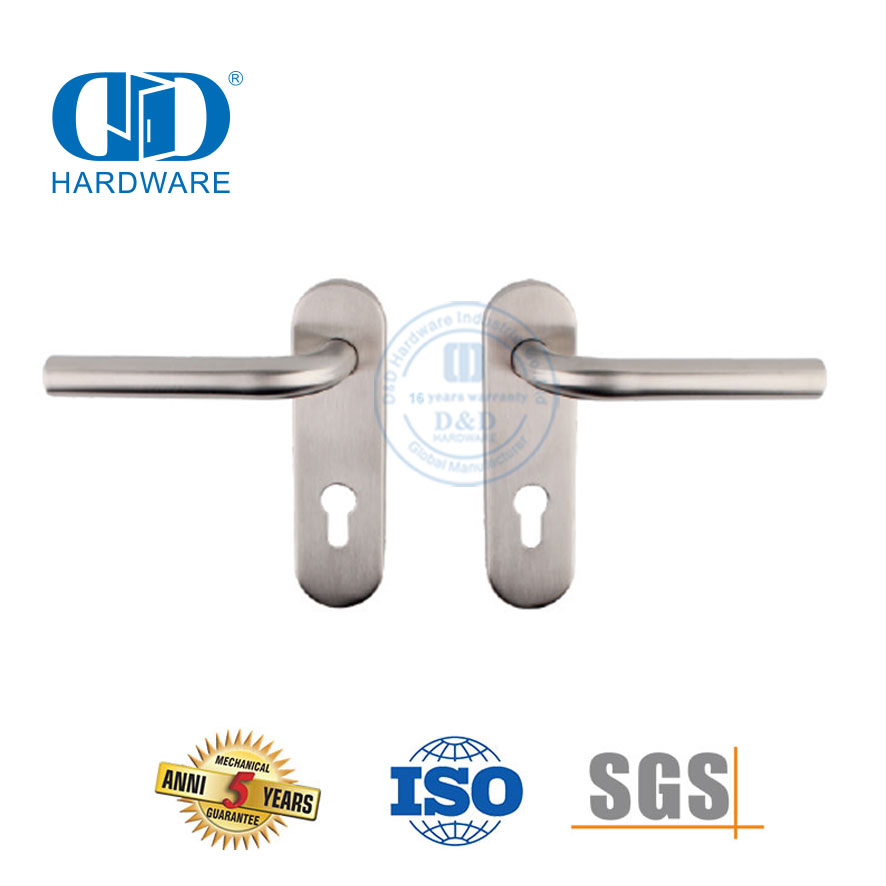 Pegangan Tuas Dalam Ruangan Stainless Steel Berkualitas Tinggi dengan Pelat untuk Pintu Logam-DDTP008