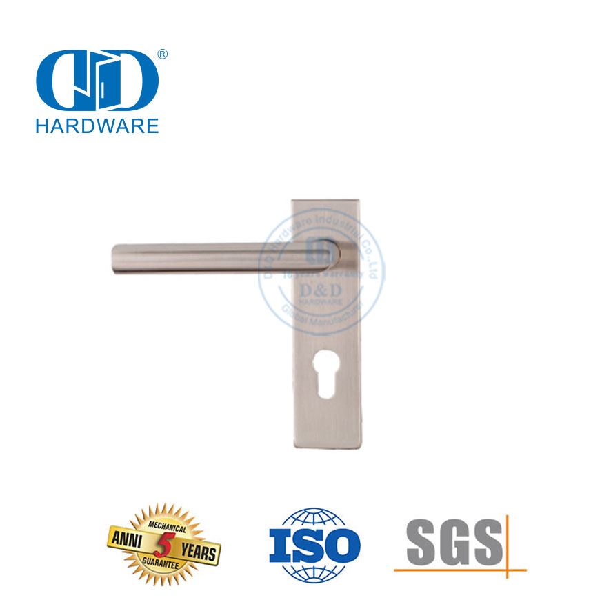 Kunci Pintu Split Senyap Pegangan Tuas Pintu Kayu Ruang Tamu dengan Pelat Persegi Panjang -DDTP009