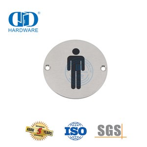 Pelat Tanda Papan Gantung Tanda Tangan Api Baja Tahan Karat Pelat Tanda Toilet Kamar Mandi Pria-DDSP001