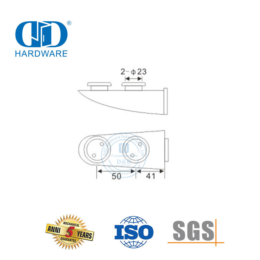 Stainless Steel Tugas Berat Pintu Atas Piovt Glass Fitting Patch Fitting Pivot-DDGP011