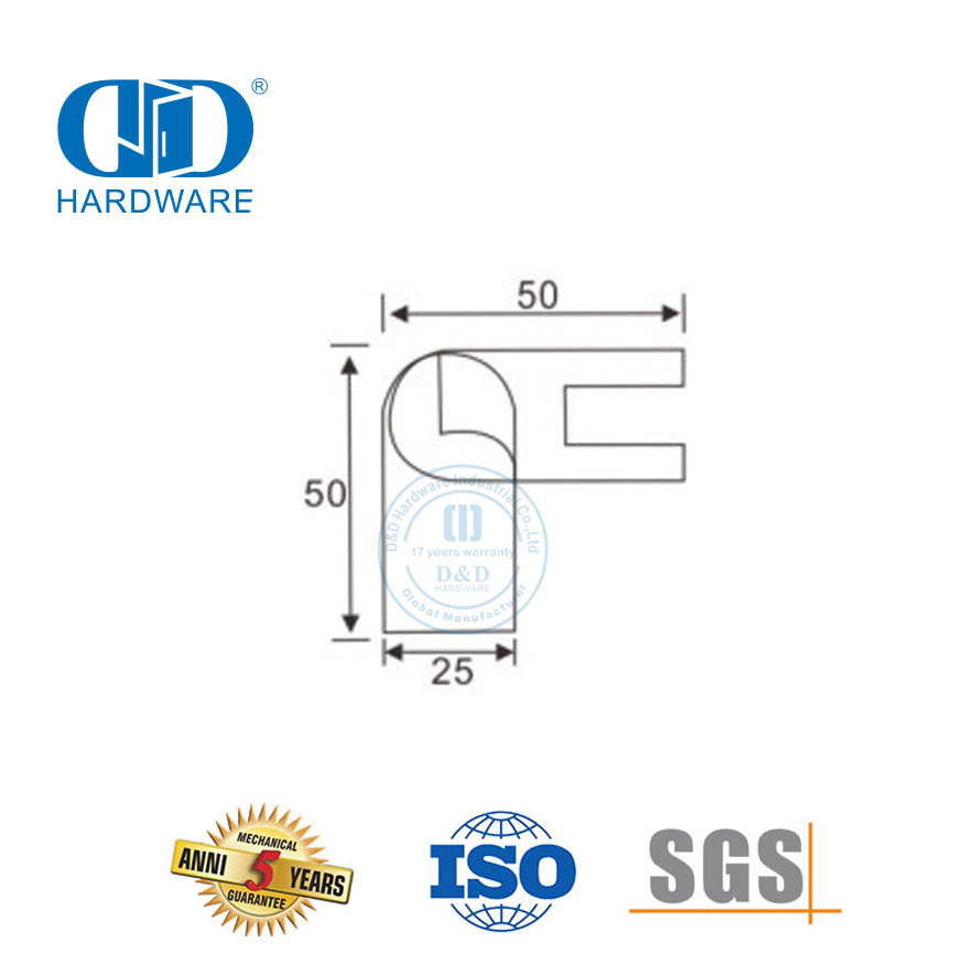 Perlengkapan Konektor Klip Rel Tangan Baja Tahan Karat Perangkat Keras Mandi Kaca Sistem Bilik Mandi Komersial-DDSC038