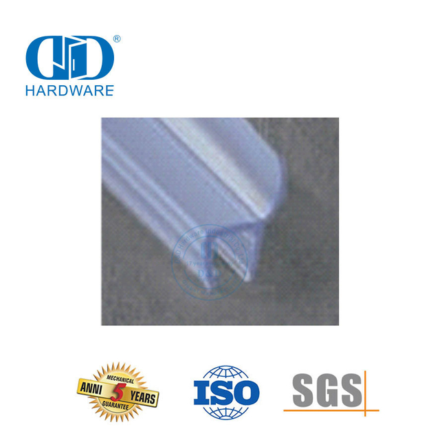 Strip Segel Pintu Kaca Karet Strip Segel Pintu Kamar Mandi Kaca Hotel PVC Tahan Air untuk 8-12mm-DDWS007