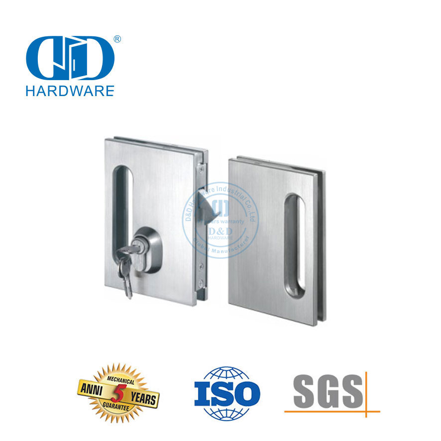 Kunci Pintu Geser Kaca Persegi Stainless Steel Kunci Pegangan Pintu Fitting-DDGL003