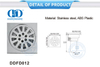 Stainless Steel Square Lantai Kamar Mandi Flange Drain Kamar Mandi Toilet Kamar Mandi Lantai Drain-DDFD0012