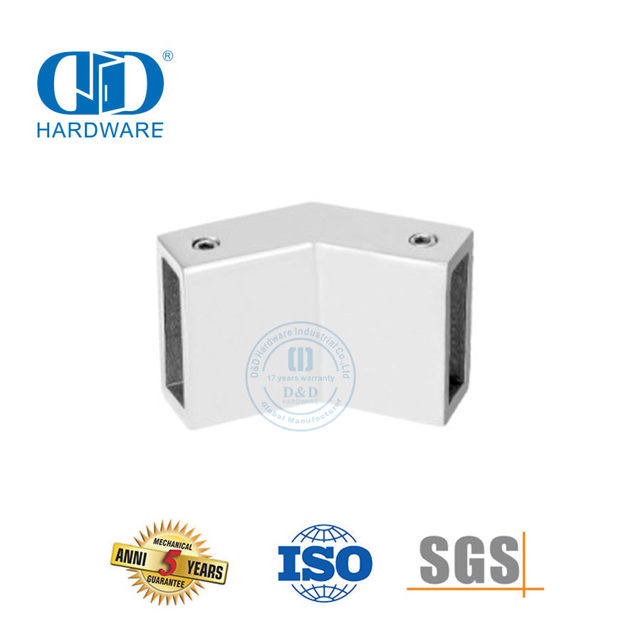 Konektor Penjepit Kaca Tabung Persegi Kualitas Tinggi Stainless Steel untuk Perlengkapan Kamar Mandi-DDSC017