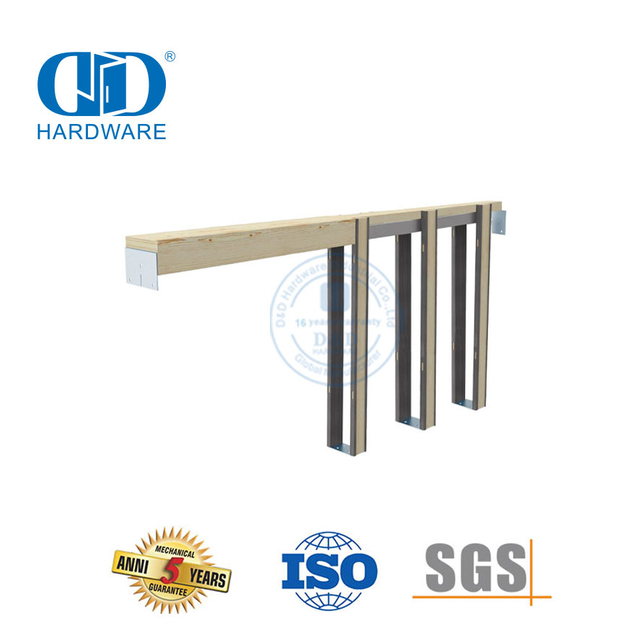 Perangkat Keras Pintu Kayu Gudang Stainless Steel Perangkat Keras Rangka Pintu Saku untuk Lebar Pintu 48 Inci-DDBD062