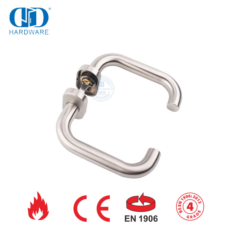 Aksesoris Pintu Eksternal Stainless Steel Elliptical Escutcheon Hollow Lever Handle-DDTH001-SSS