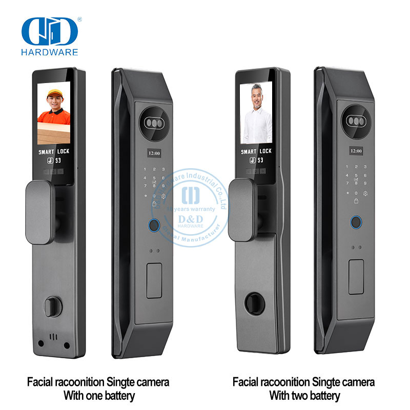 Pintu Keamanan Mata Kucing Pengenalan Kamera Rumah Kunci Cerdas Cerdas Digital Dengan Sidik Jari -DDEL006