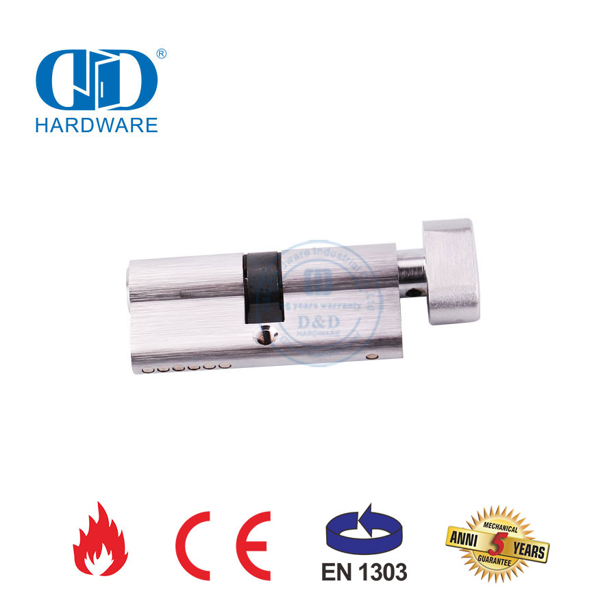 EN 1303 Silinder Kunci Putar Jempol Krom Satin dengan Kunci-DDLC004-70mm-SC