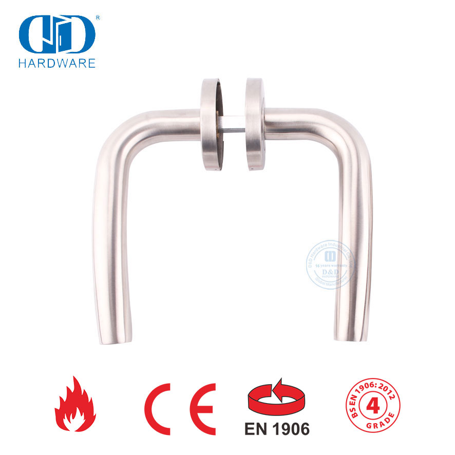 EN 1906 Perangkat Keras Pintu Kamar Tidur Pegangan Tuas Berongga Stainless Steel-DDTH006-SSS