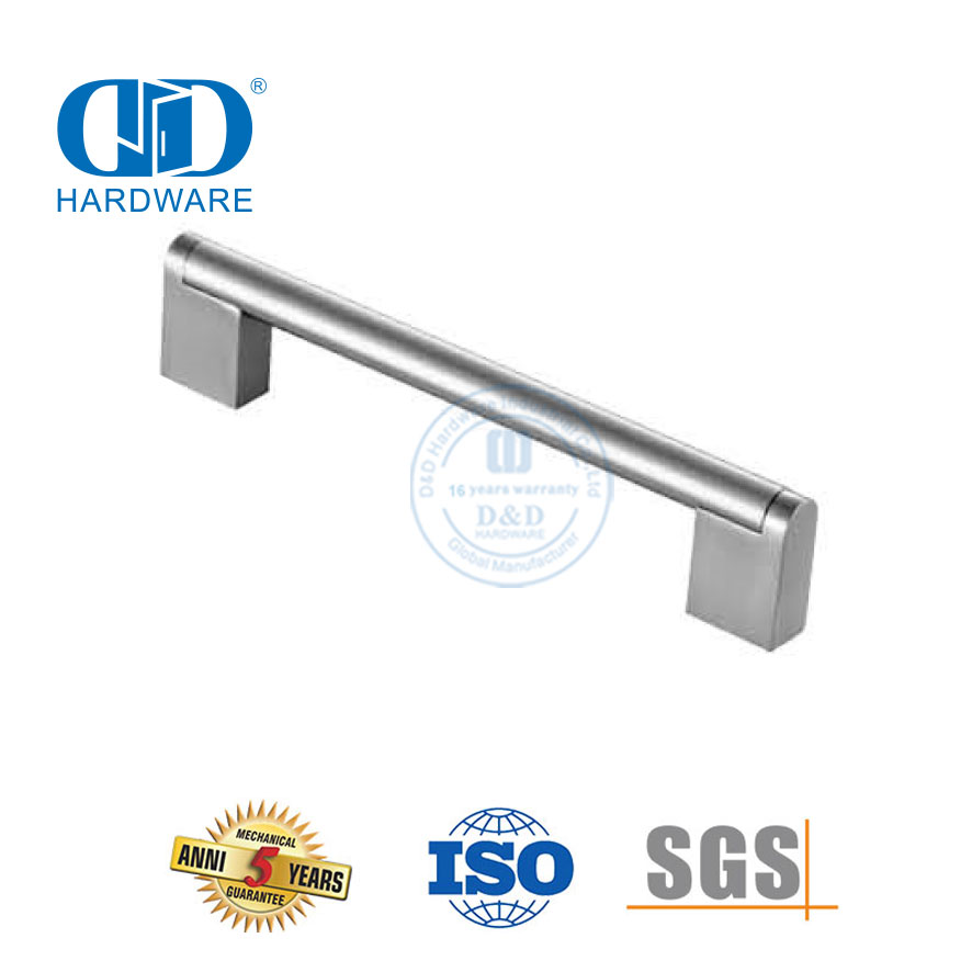 Gagang Pintu Furnitur Stainless Steel Kayu Persegi Hitam Modern Untuk Pintu Utama-DDFH034
